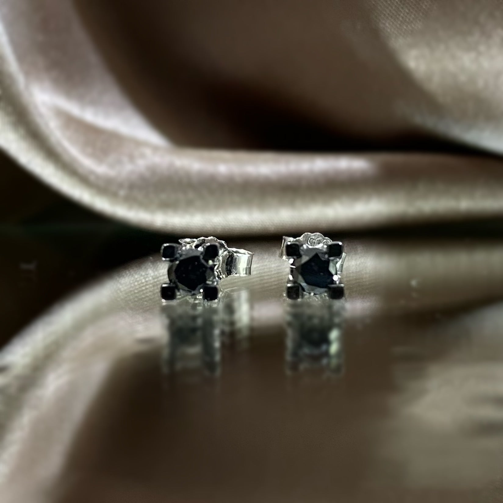 Обеци с Черни диаманти 0.32 карата